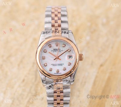 Replica ROLEX Datejust 2-tone White Ladies 31 MM Jubliee Watch